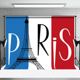 Aperturee - France Flag Paris Eiffel Tower Backdrop For Party